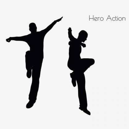 Illustration Of A Man In Hero Action Pose In Silhouette Isolated On White : Stock Vector (Royalty Free) 017080