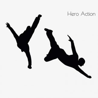 Illustration Of A Man In Hero Action Pose In Silhouette Isolated On White : Stock Vector (Royalty Free) 017081