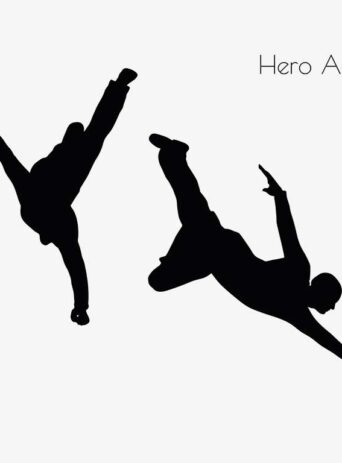 Illustration Of A Man In Hero Action Pose In Silhouette Isolated On White : Stock Vector (Royalty Free) 017081