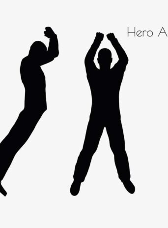 Illustration Of A Man In Hero Action In Silhouette Isolated On White : Stock Vector (Royalty Free) 017082
