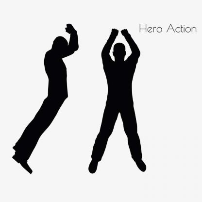 Illustration Of A Man In Hero Action In Silhouette Isolated On White : Stock Vector (Royalty Free) 017082