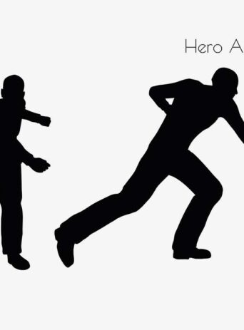 Illustration Of A Man In Hero Action Pose In Silhouette Isolated On White : Stock Vector (Royalty Free) 017083