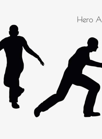 Illustration Of A Man In Hero Action Pose In Silhouette Isolated On White : Stock Vector (Royalty Free) 017084