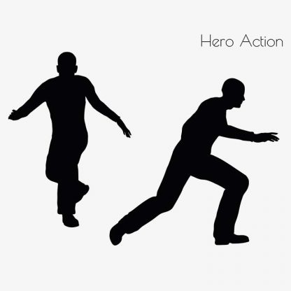 Illustration Of A Man In Hero Action Pose In Silhouette Isolated On White : Stock Vector (Royalty Free) 017084