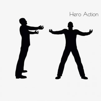 Illustration Of A Man In Hero Action Pose In Silhouette Isolated On White : Stock Vector (Royalty Free) 017085