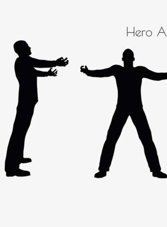 Illustration Of A Man In Hero Action Pose In Silhouette Isolated On White : Stock Vector (Royalty Free) 017085