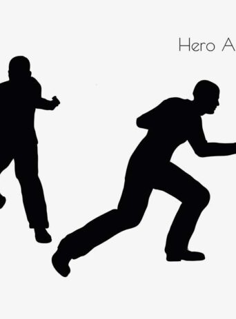 Illustration Of A Man In Hero Action Pose In Silhouette Isolated On White : Stock Vector (Royalty Free) 017086