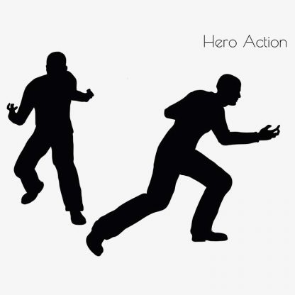 Illustration Of A Man In Hero Action Pose In Silhouette Isolated On White : Stock Vector (Royalty Free) 017086