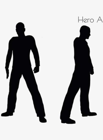 Illustration Of A Man In Hero Action Pose In Silhouette Isolated On White : Stock Vector (Royalty Free) 017087