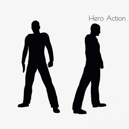 Illustration Of A Man In Hero Action Pose In Silhouette Isolated On White : Stock Vector (Royalty Free) 017087