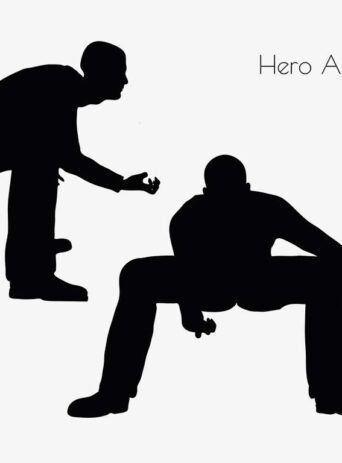 Illustration Of A Man In Hero Action Pose In Silhouette Isolated On White : Stock Vector (Royalty Free) 017088