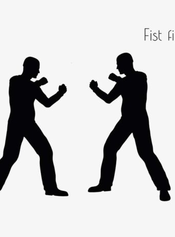 Illustration Of Fistfight Action Pose In Silhouette Isolated On White : Stock Vector (Royalty Free) 017089