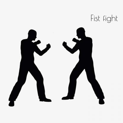 Illustration Of Fistfight Action Pose In Silhouette Isolated On White : Stock Vector (Royalty Free) 017089