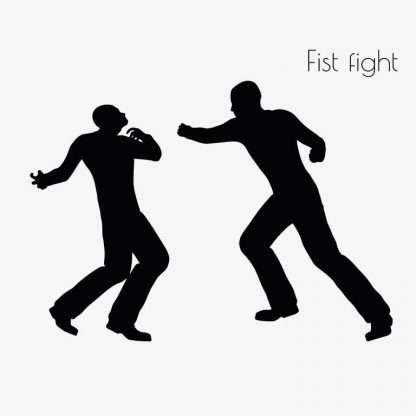 Illustration Of Fistfight Action Pose In Silhouette Isolated On White : Stock Vector (Royalty Free) 017090