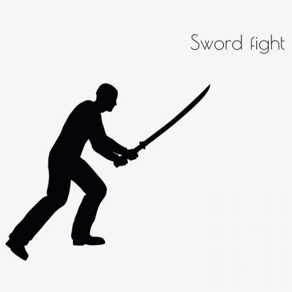 Illustration Of Swordfight Action Pose In Silhouette Isolated On White : Stock Vector (Royalty Free) 017094