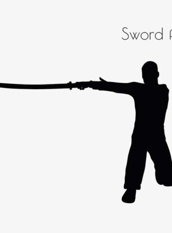 Illustration Of Swordfight Action Pose In Silhouette Isolated On White : Stock Vector (Royalty Free) 017095