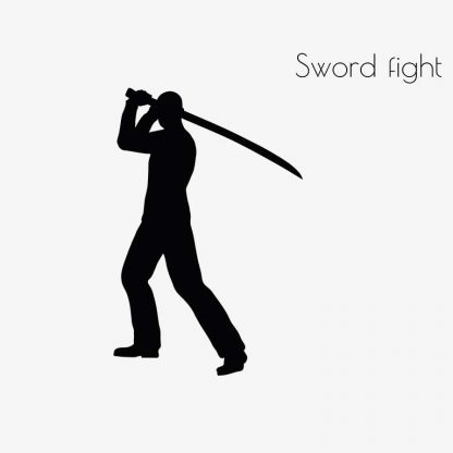 Illustration Of Swordfight Action Pose In Silhouette Isolated On White : Stock Vector (Royalty Free) 017096