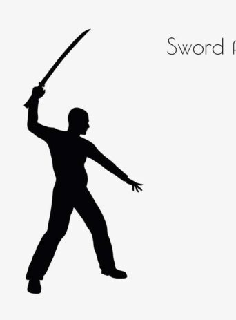 Illustration Of Swordfight Action Pose In Silhouette Isolated On White : Stock Vector (Royalty Free) 017097