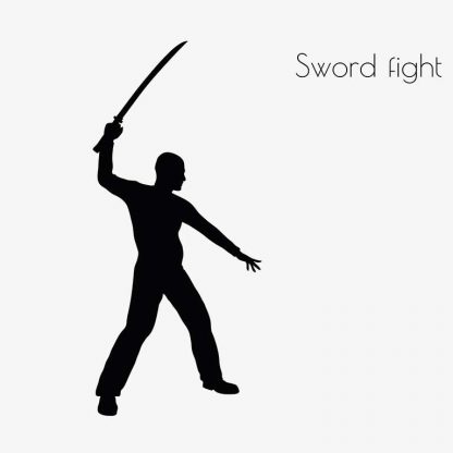 Illustration Of Swordfight Action Pose In Silhouette Isolated On White : Stock Vector (Royalty Free) 017097