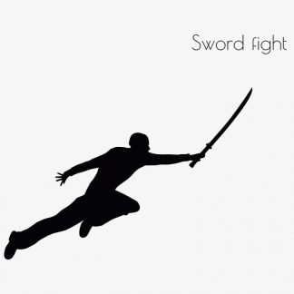 Illustration Of Swordfight Action Pose In Silhouette Isolated On White : Stock Vector (Royalty Free) 017098