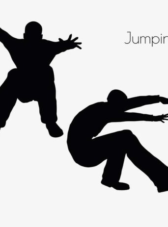 Illustration Of A Man In Jumping Action Pose In Silhouette Isolated On White : Stock Vector (Royalty Free) 017100
