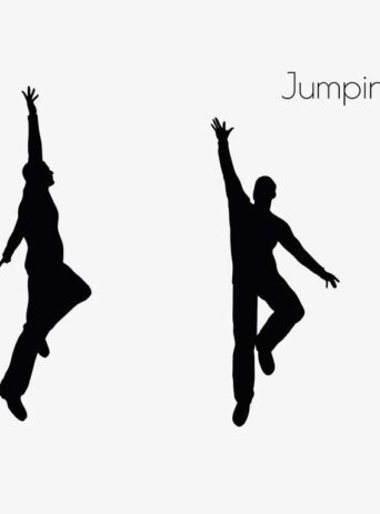 Illustration Of A Man In Jumping Action Pose In Silhouette Isolated On White : Stock Vector (Royalty Free) 017101