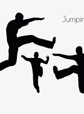 Illustration Of A Man In Jumping Action Pose In Silhouette Isolated On White : Stock Vector (Royalty Free) 017102