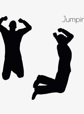 Illustration Of A Man In Jumping Action Pose In Silhouette Isolated On White : Stock Vector (Royalty Free) 017103