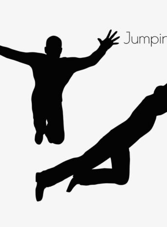 Illustration Of A Man In Jumping Action Pose In Silhouette Isolated On White : Stock Vector (Royalty Free) 017104