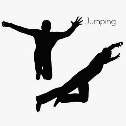 Illustration Of A Man In Jumping Action Pose In Silhouette Isolated On White : Stock Vector (Royalty Free) 017104