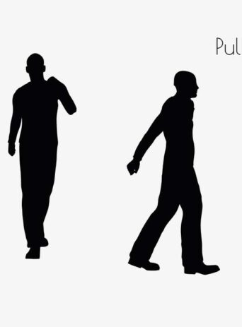 Illustration Of A Man In Pulling Action Pose In Silhouette Isolated On White : Stock Vector (Royalty Free) 017111