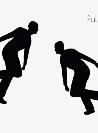 Illustration Of A Man In Pulling Action Pose In Silhouette Isolated On White : Stock Vector (Royalty Free) 017113