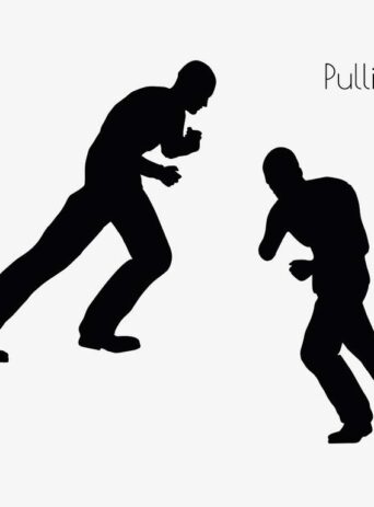 Illustration Of A Man In Pulling Action Pose In Silhouette Isolated On White : Stock Vector (Royalty Free) 017114
