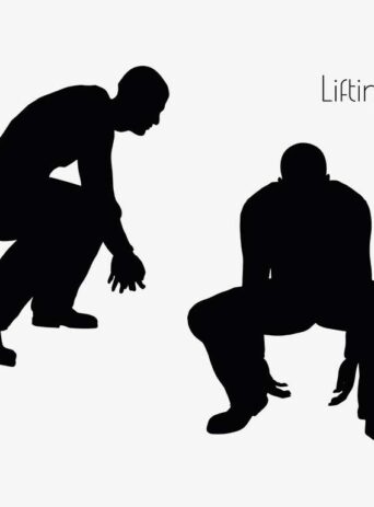 Illustration Of A Man In Lifting Action Pose In Silhouette Isolated On White : Stock Vector (Royalty Free) 017116