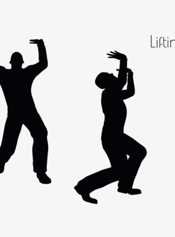 Illustration Of A Man In Lifting Action Pose In Silhouette Isolated On White : Stock Vector (Royalty Free) 017117