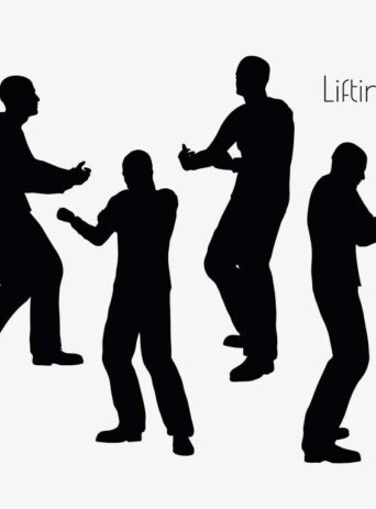Illustration Of A Man In Lifting Action Pose In Silhouette Isolated On White : Stock Vector (Royalty Free) 017119
