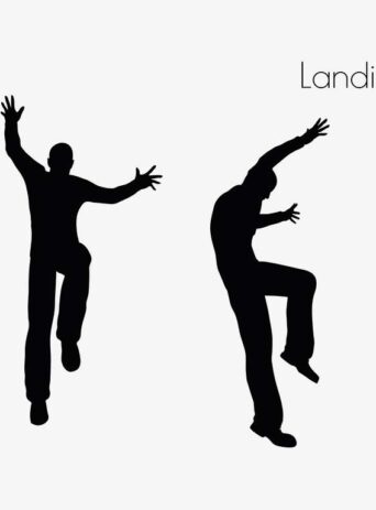 Illustration Of A Man In Landing Action Pose In Silhouette Isolated On White : Stock Vector (Royalty Free) 017120