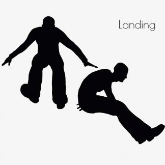 Illustration Of A Man In Landing Action Pose In Silhouette Isolated On White : Stock Vector (Royalty Free) 017122