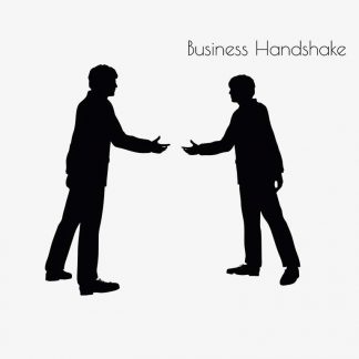 Illustration Of A Man In Business Handshake Action Pose In Silhouette Isolated On White : Stock Vector (Royalty Free) 017125