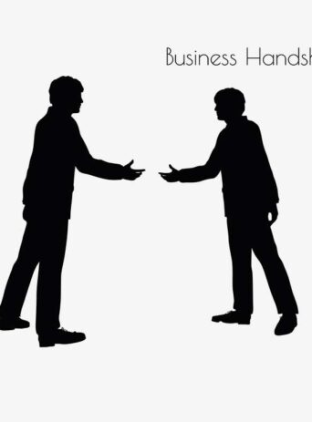 Illustration Of A Man In Business Handshake Action Pose In Silhouette Isolated On White : Stock Vector (Royalty Free) 017125