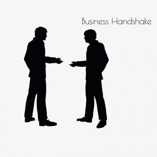 Illustration Of A Man In Business Handshake Action Pose In Silhouette Isolated On White : Stock Vector (Royalty Free) 017126