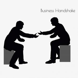 Illustration Of A Man In Business Handshake Action Pose In Silhouette Isolated On White : Stock Vector (Royalty Free) 017127