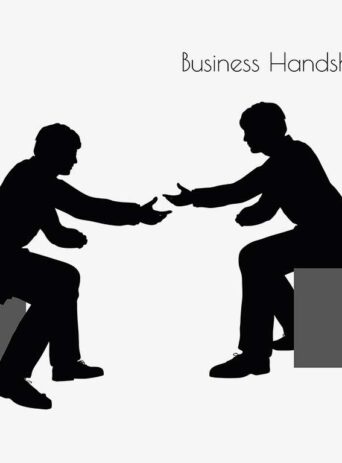 Illustration Of A Man In Business Handshake Action Pose In Silhouette Isolated On White : Stock Vector (Royalty Free) 017127