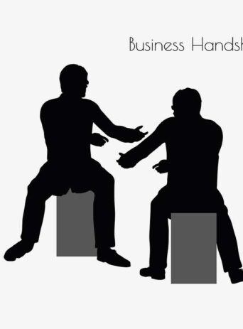Illustration Of A Man In Business Handshake Action Pose In Silhouette Isolated On White : Stock Vector (Royalty Free) 017128