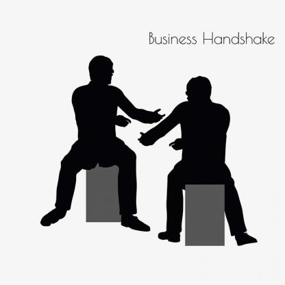 Illustration Of A Man In Business Handshake Action Pose In Silhouette Isolated On White : Stock Vector (Royalty Free) 017128