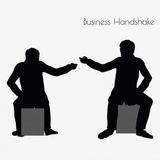 Illustration Of A Man In Business Handshake Action Pose In Silhouette Isolated On White : Stock Vector (Royalty Free) 017129