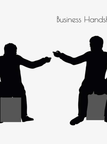 Illustration Of A Man In Business Handshake Action Pose In Silhouette Isolated On White : Stock Vector (Royalty Free) 017129