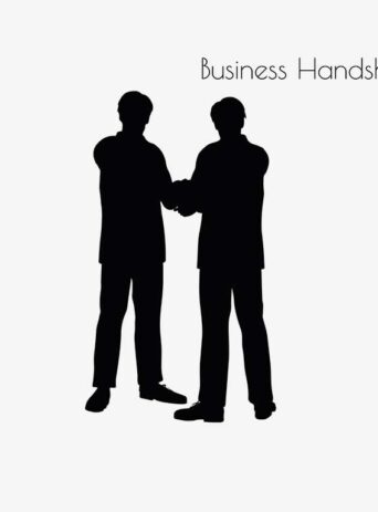 Illustration Of A Man In Business Handshake Action Pose In Silhouette Isolated On White : Stock Vector (Royalty Free) 017130