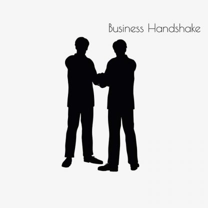 Illustration Of A Man In Business Handshake Action Pose In Silhouette Isolated On White : Stock Vector (Royalty Free) 017130