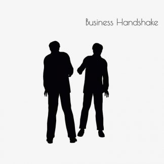 Illustration Of A Man In Business Handshake Action Pose In Silhouette Isolated On White : Stock Vector (Royalty Free) 017131